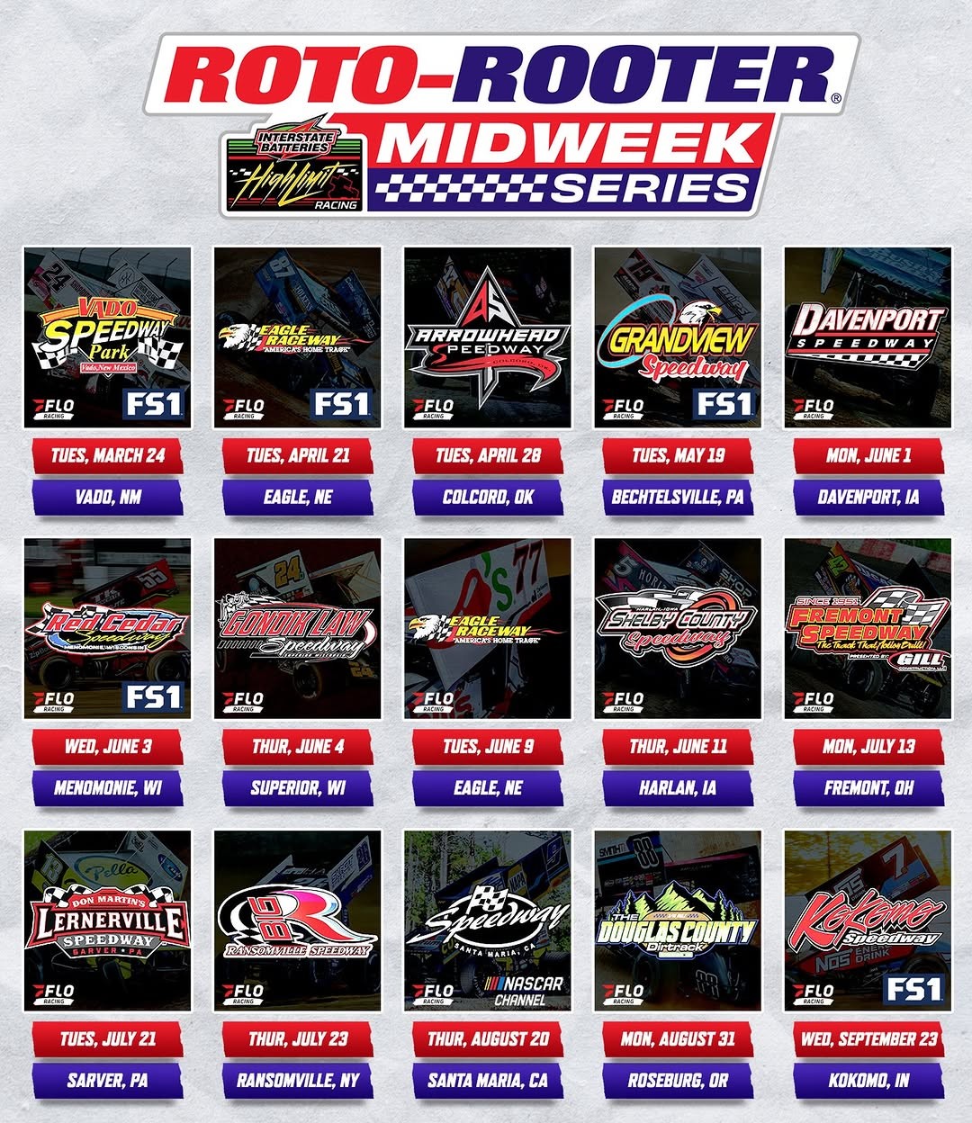 Roto-Rooter Midweek Series — spectator event in International on Tuesday 24 March 2026