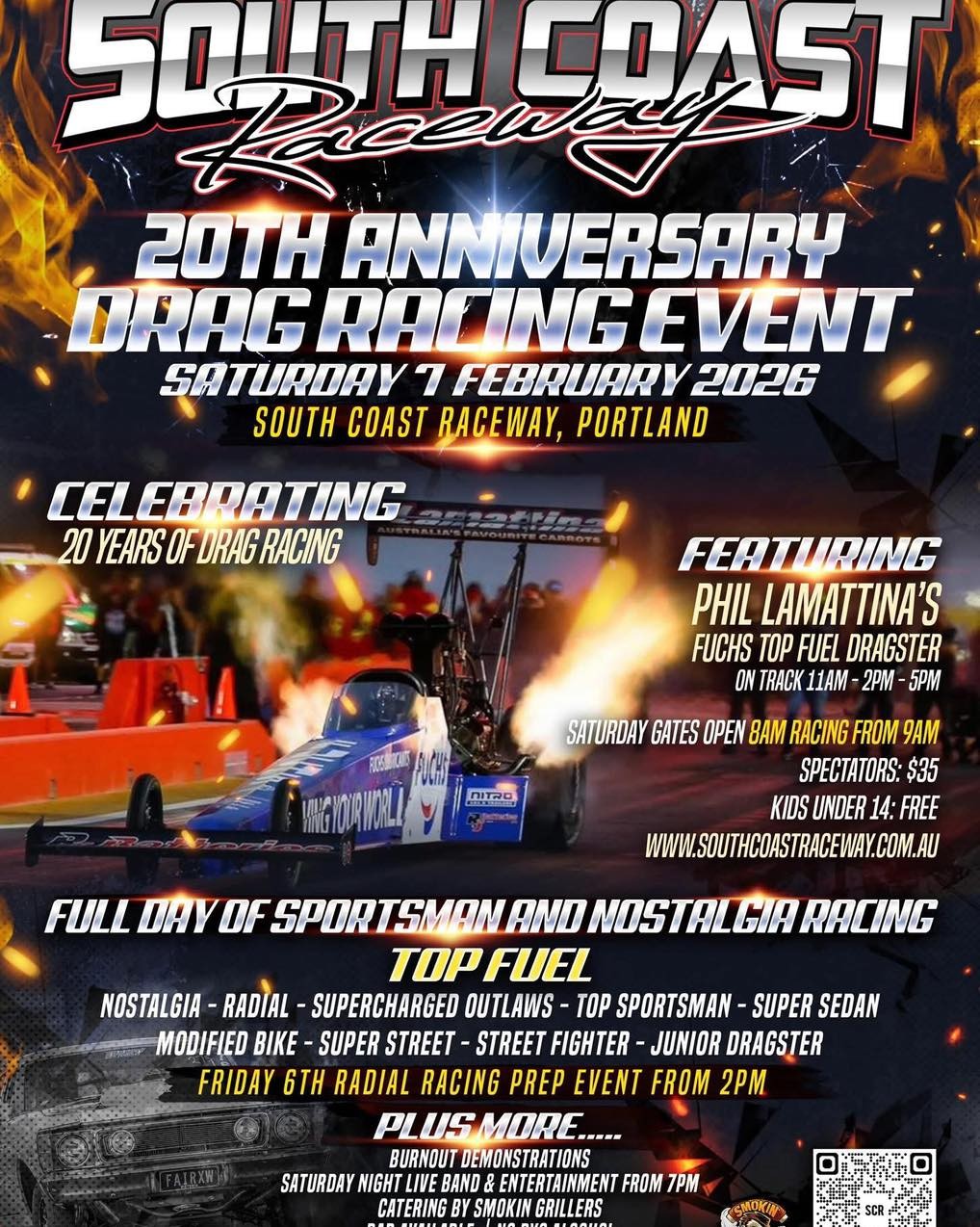 20th Anniversary Drag Racing Event — Muscle spectator event in Melbourne, VIC on Saturday 7 February 2026