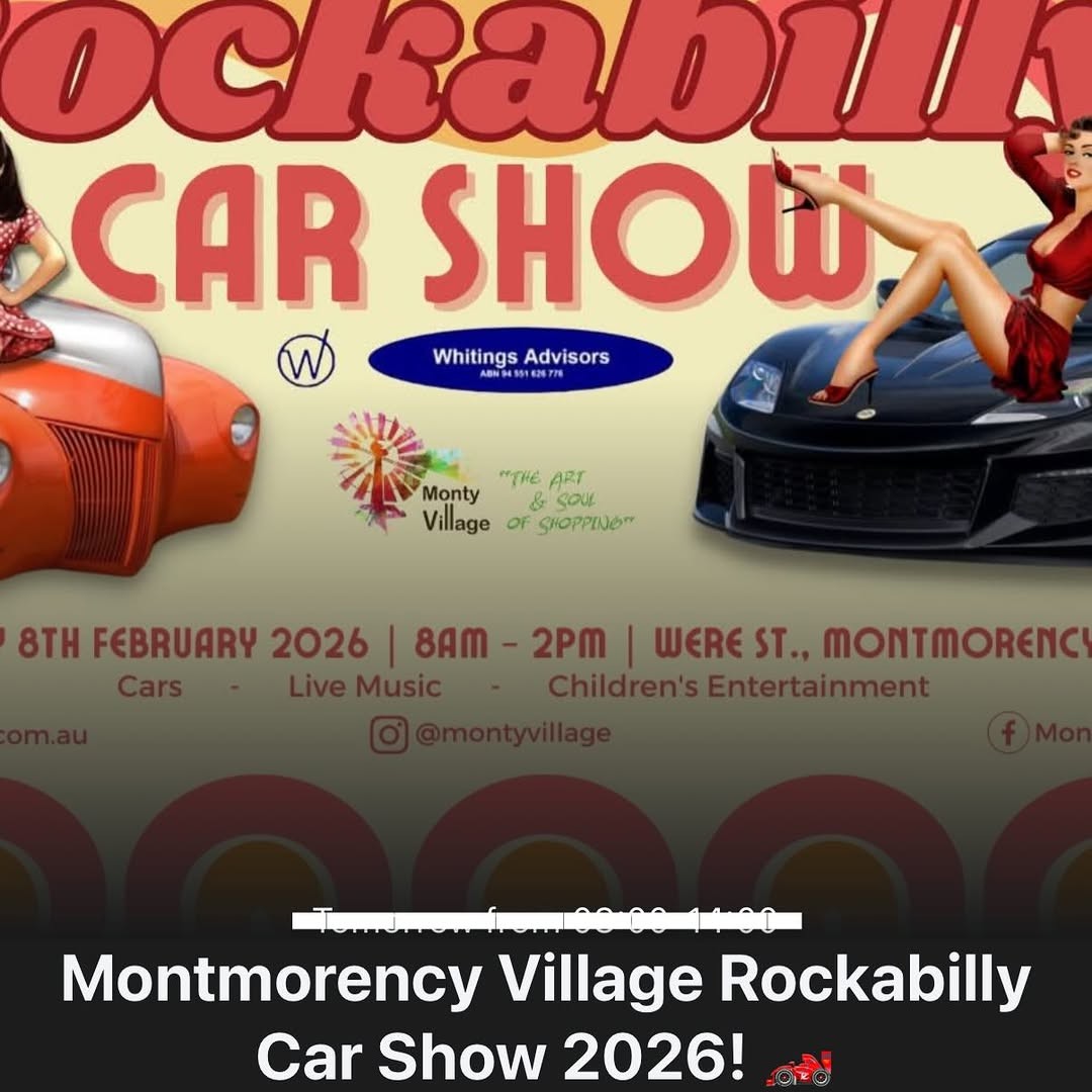 Montmorency Village Rockabilly Car Show — Classic/Muscle car meet in Melbourne, VIC on Sunday 8 February 2026