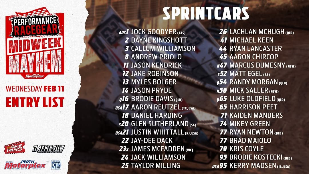 Performance Racegear Midweek Mayhem — spectator event in Perth, WA on Wednesday 11 February 2026