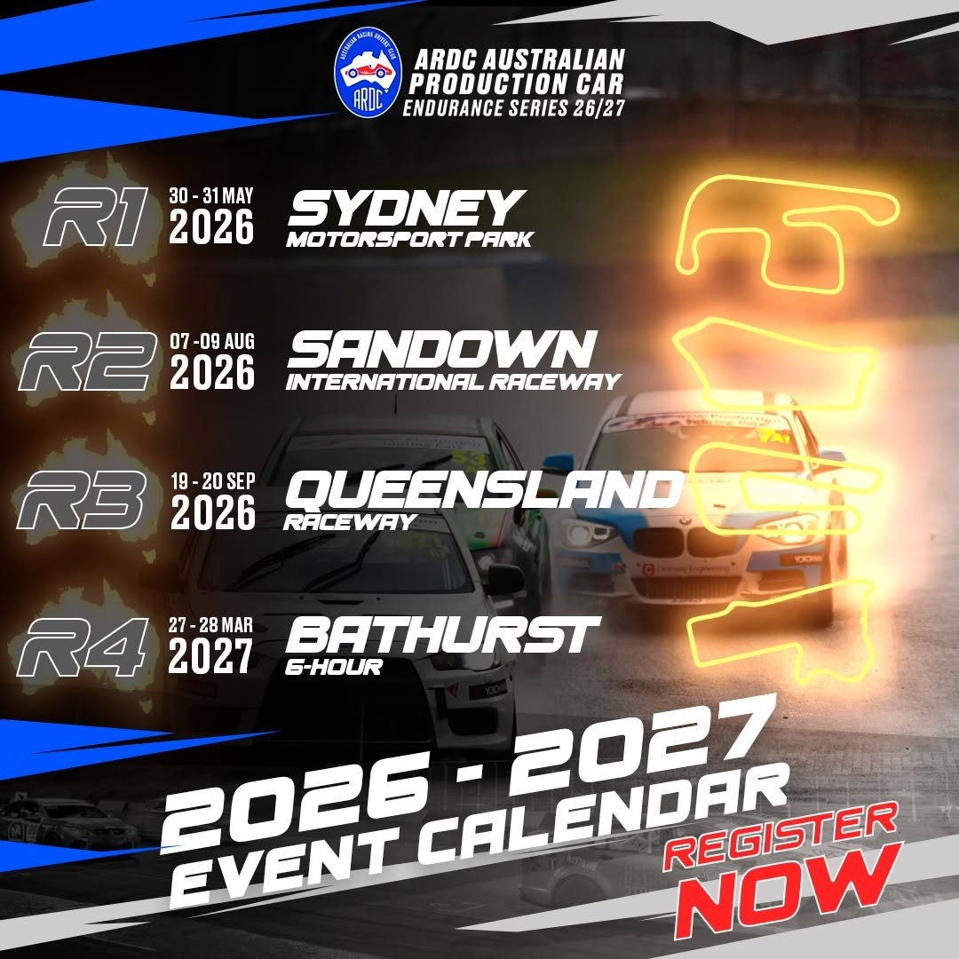 ARDC Australian Production Car Endurance Series 2026-2027 Calendar — spectator event in Sydney, NSW on Saturday 30 May 2026