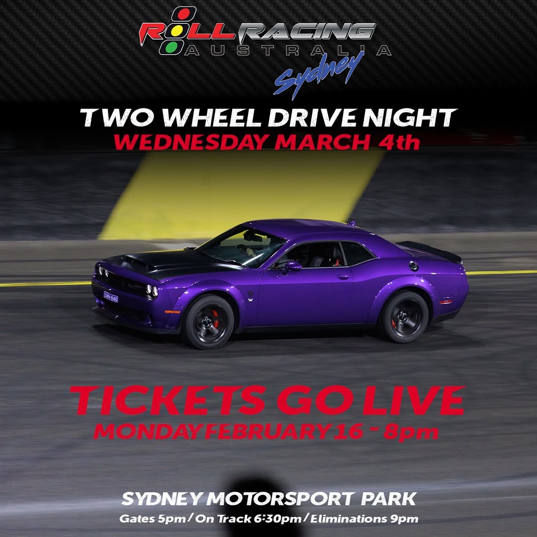 Two Wheel Drive Night — Muscle track day in Sydney, NSW on Wednesday 4 March 2026