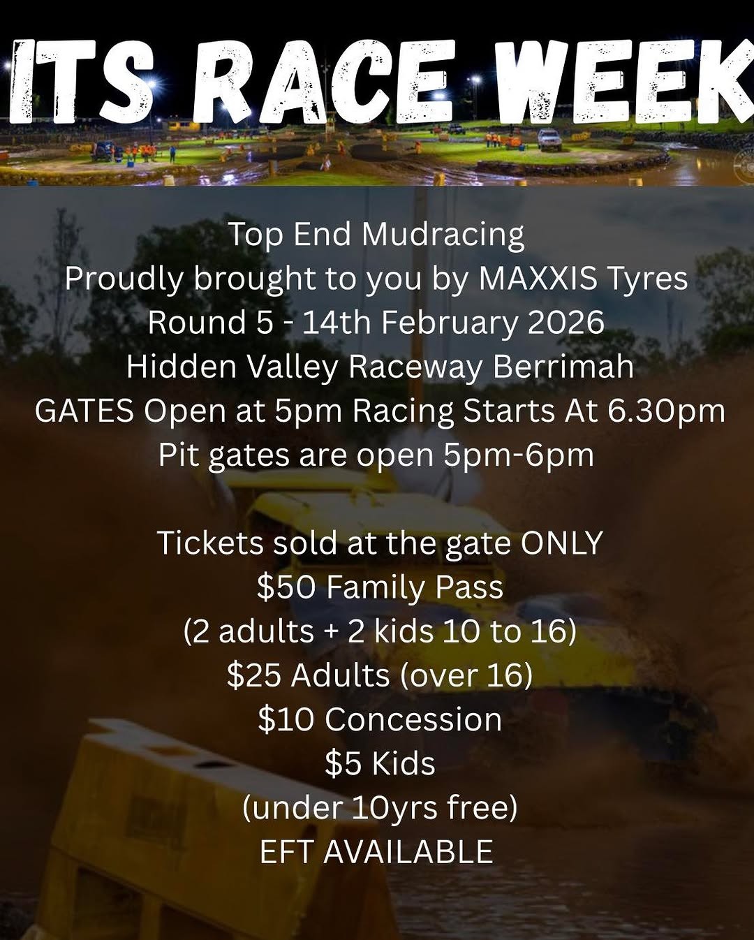 Top End Mudracing - Round 5 — 4x4 spectator event in Darwin, NT on Saturday 14 February 2026
