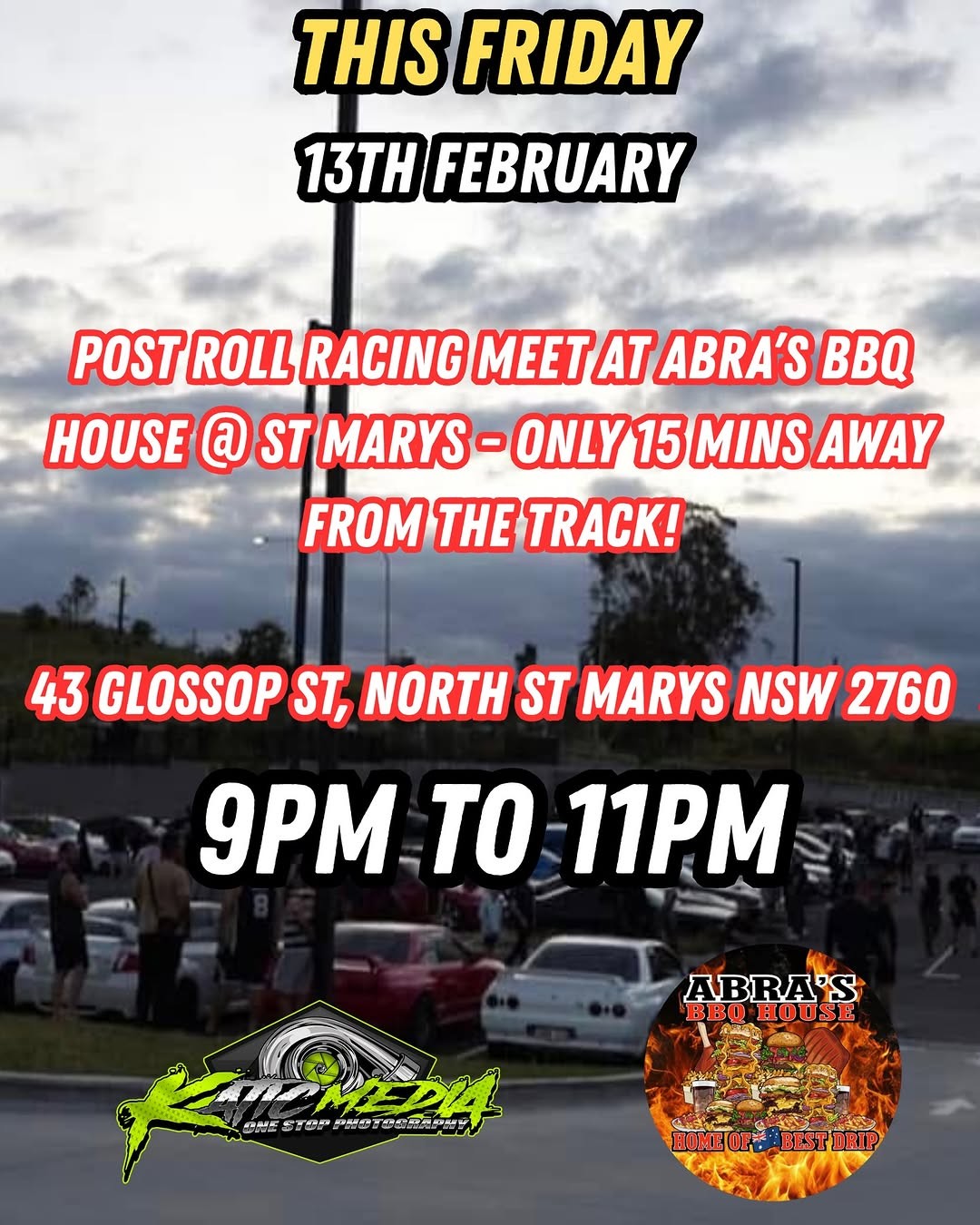 Post Roll Racing Meet — car meet in Sydney, NSW on Friday 13 February 2026