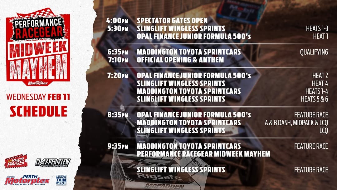 Performance Racegear Midweek Mayhem — spectator event in Perth, WA on Wednesday 11 February 2026