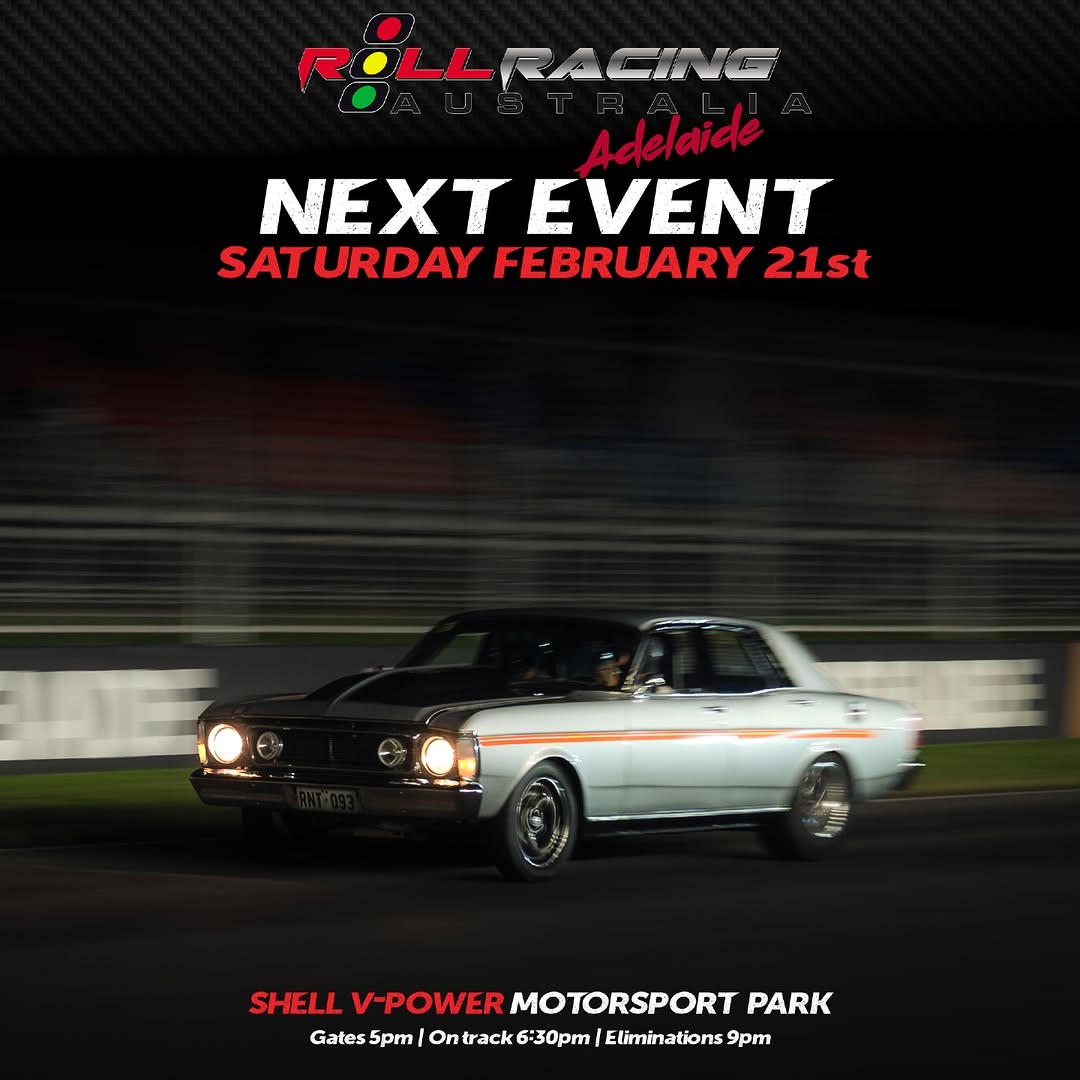 Roll Racing Adelaide — JDM/Muscle track day in Adelaide, SA on Saturday 21 February 2026