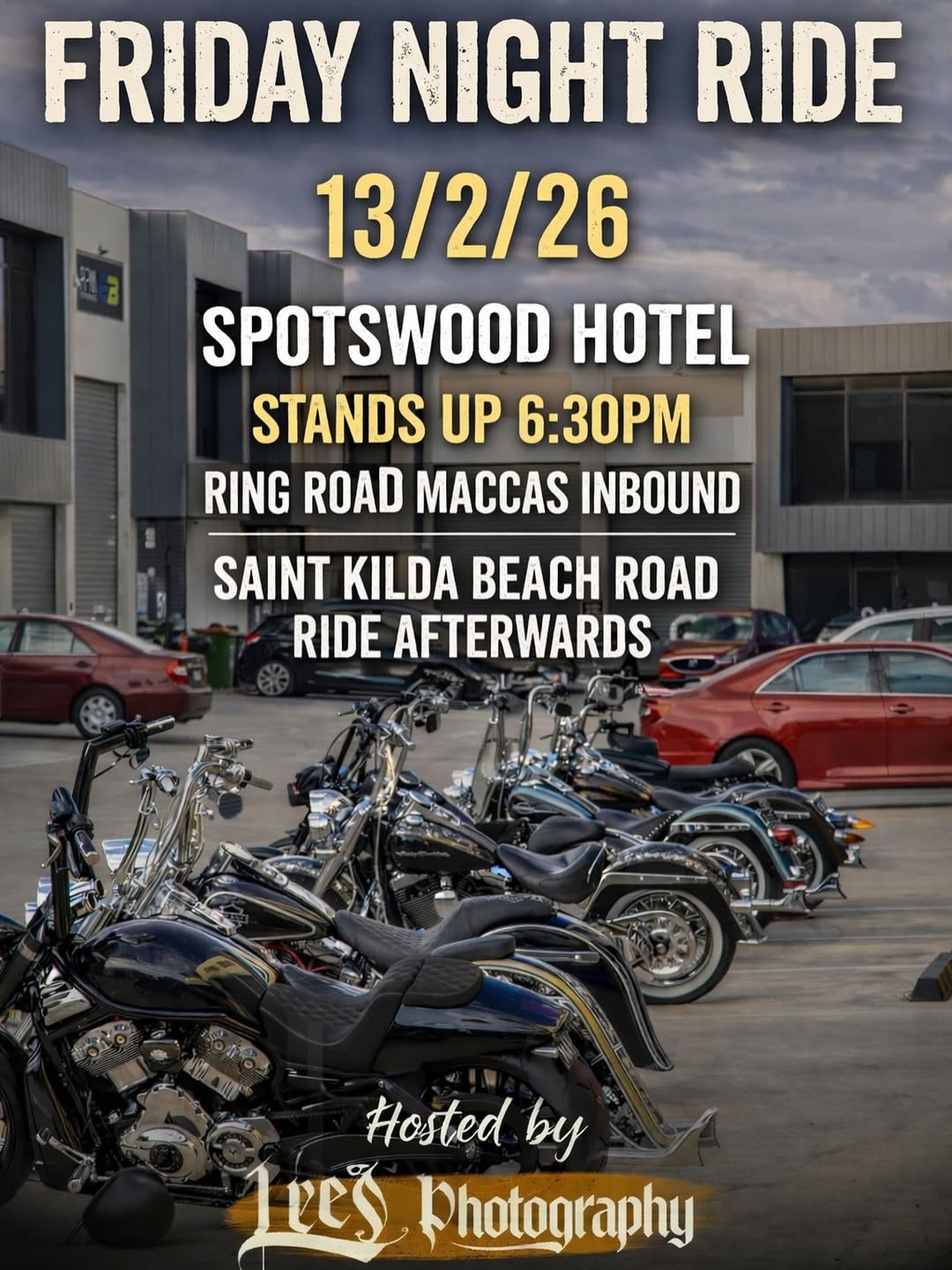 Friday Night Ride — car meet in Melbourne, VIC on Friday 13 February 2026