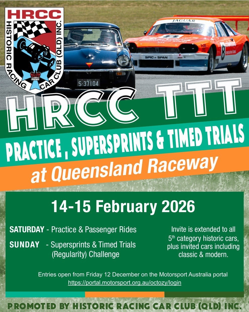 HRCC TTT Practice, Supersprints & Timed Trials — Classic/Euro track day in Brisbane, QLD on Saturday 14 February 2026