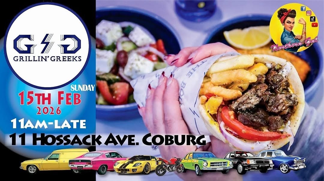 Grillin' Greeks Meet — Classic/Muscle car meet in Melbourne, VIC on Sunday 15 February 2026