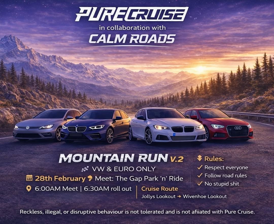 Mountain Run V.2 — Euro car meet in Brisbane, QLD on Saturday 28 February 2026