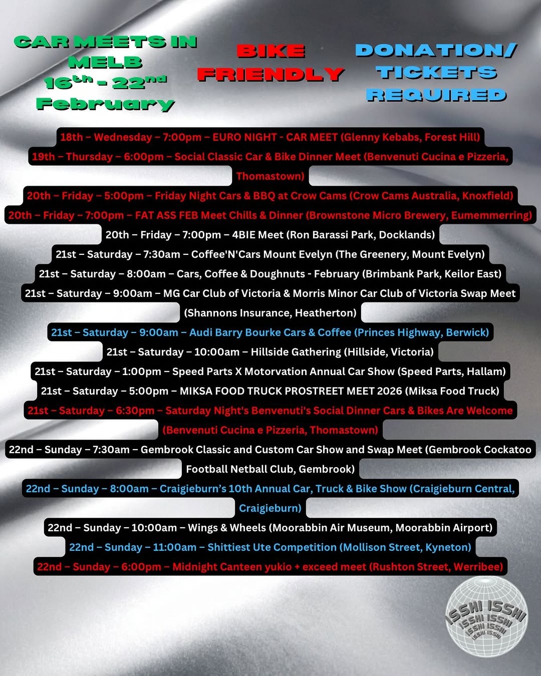 EURO NIGHT - CAR MEET — Euro car meet in Melbourne, VIC on Wednesday 18 February 2026