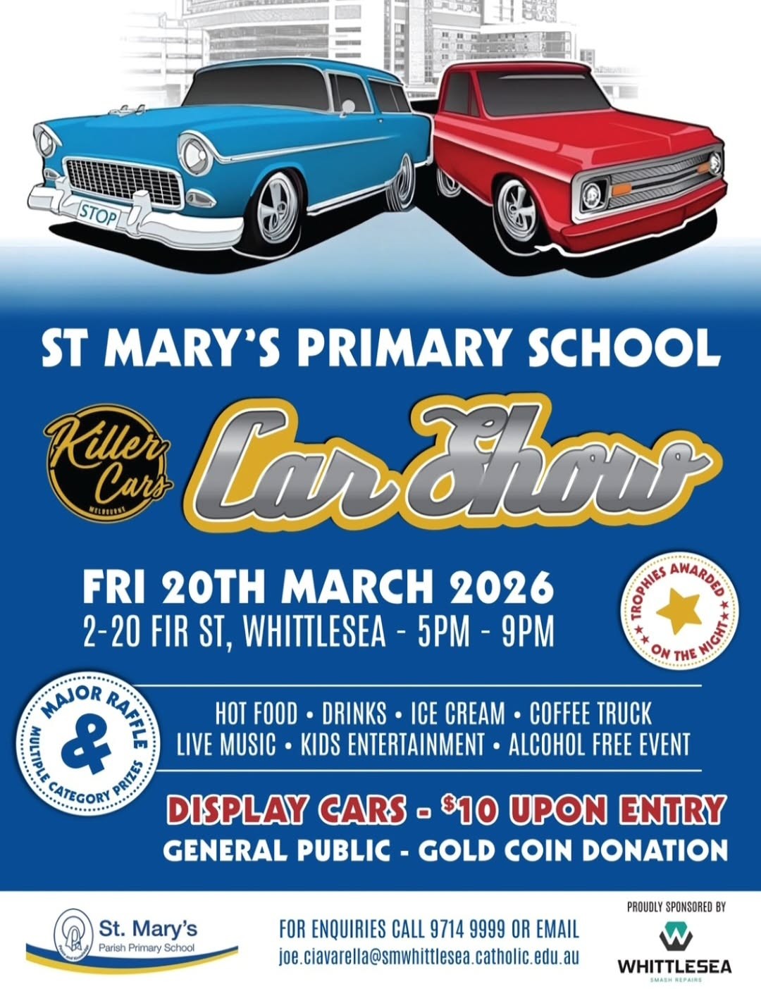 St Mary's Primary School Car Show — Classic/Muscle car meet in Melbourne, VIC on Friday 20 March 2026