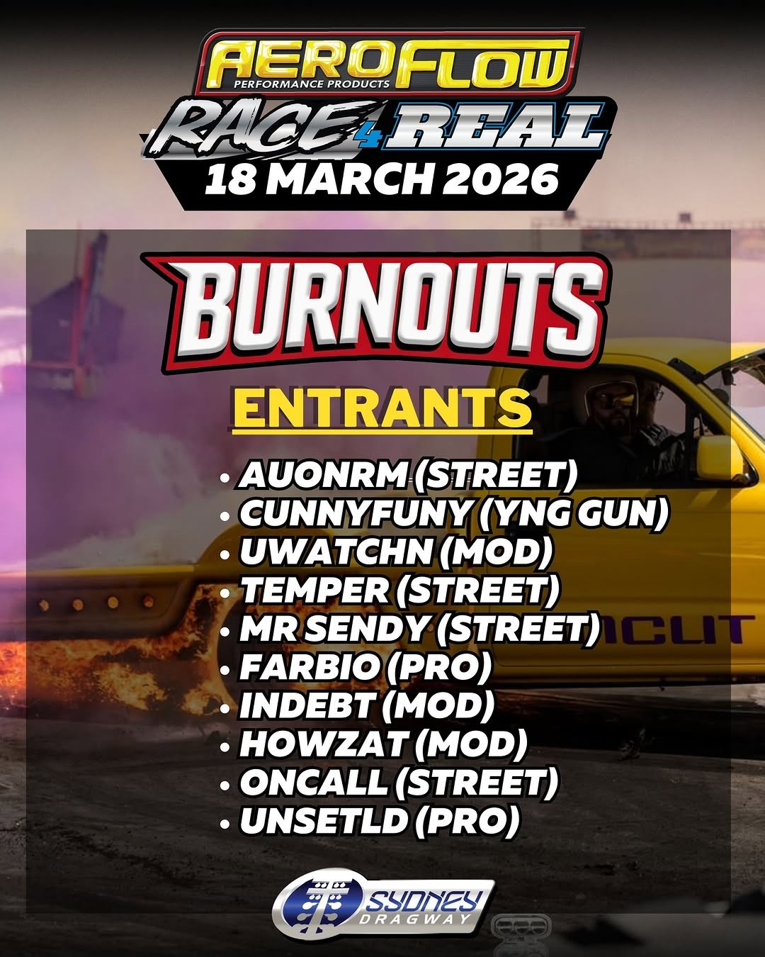 Aeroflow Race 4 Real — JDM/Muscle track day in Sydney, NSW on Wednesday 18 March 2026