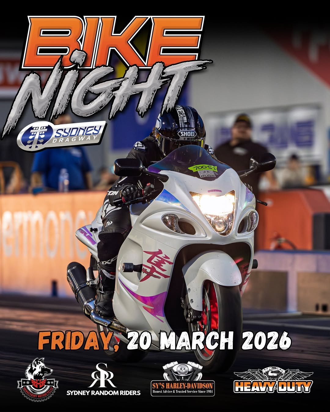 Bike Night — track day in Sydney, NSW on Friday 20 March 2026