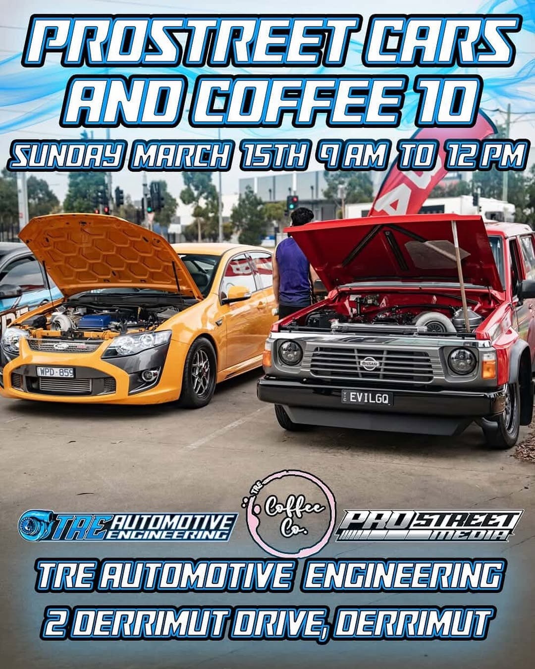 Prostreet Cars and Coffee 10 — Classic/Exotic car meet in Melbourne, VIC on Sunday 15 March 2026