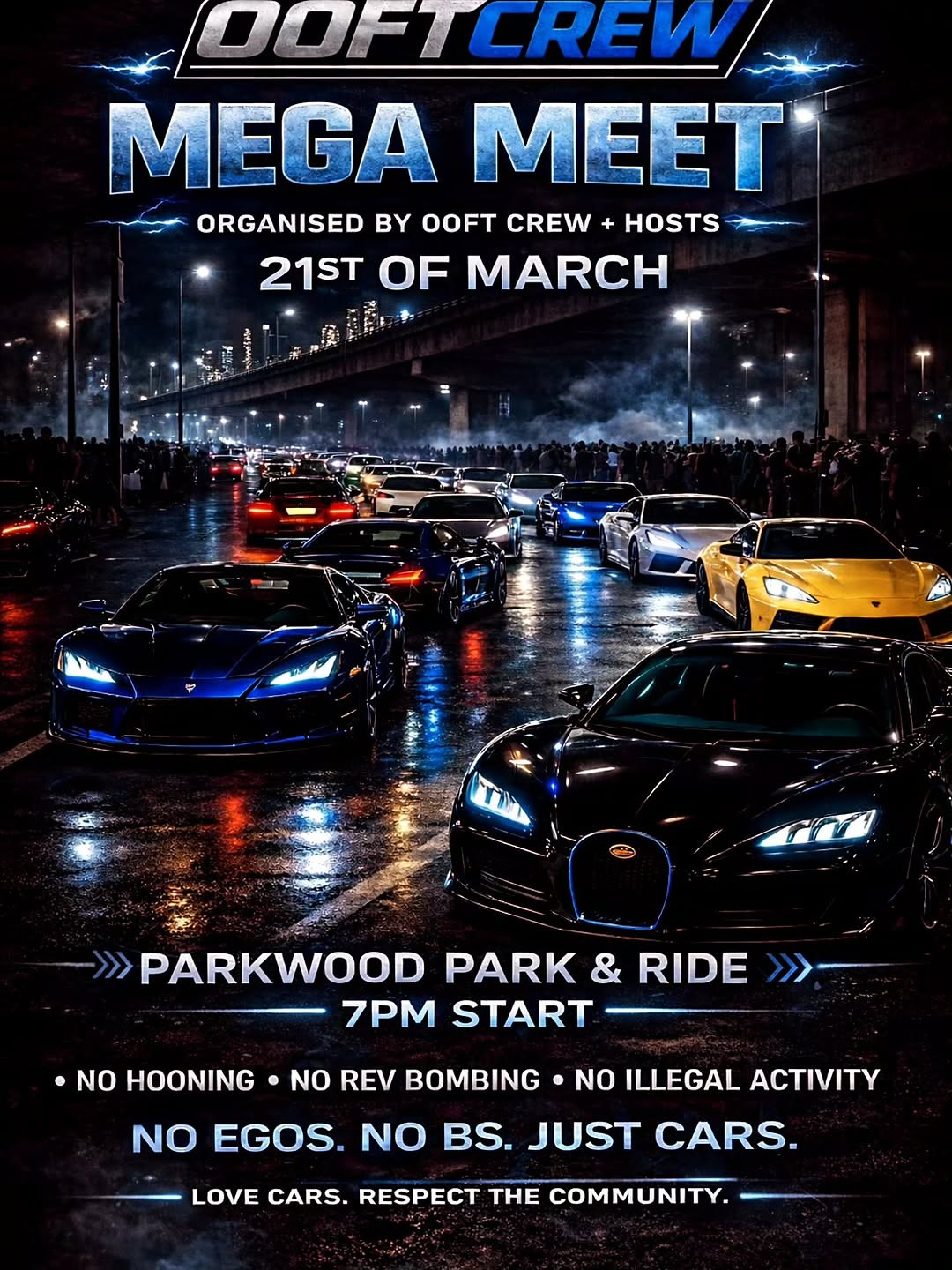 OOFTCREW MEGA MEET — Exotic car meet in Brisbane, QLD on Saturday 21 March 2026