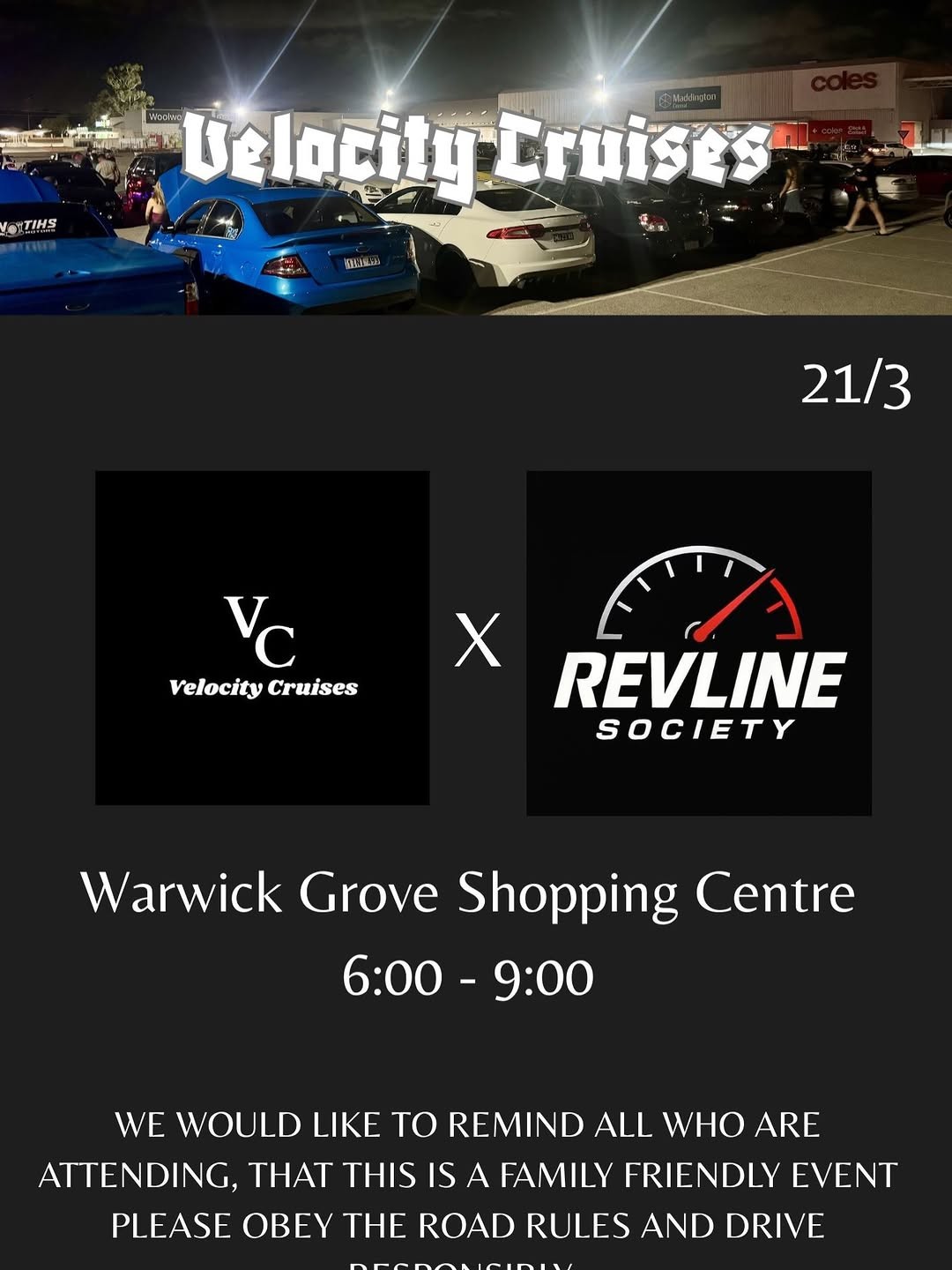 Velocity Cruises — car meet in Perth, WA on Saturday 21 March 2026