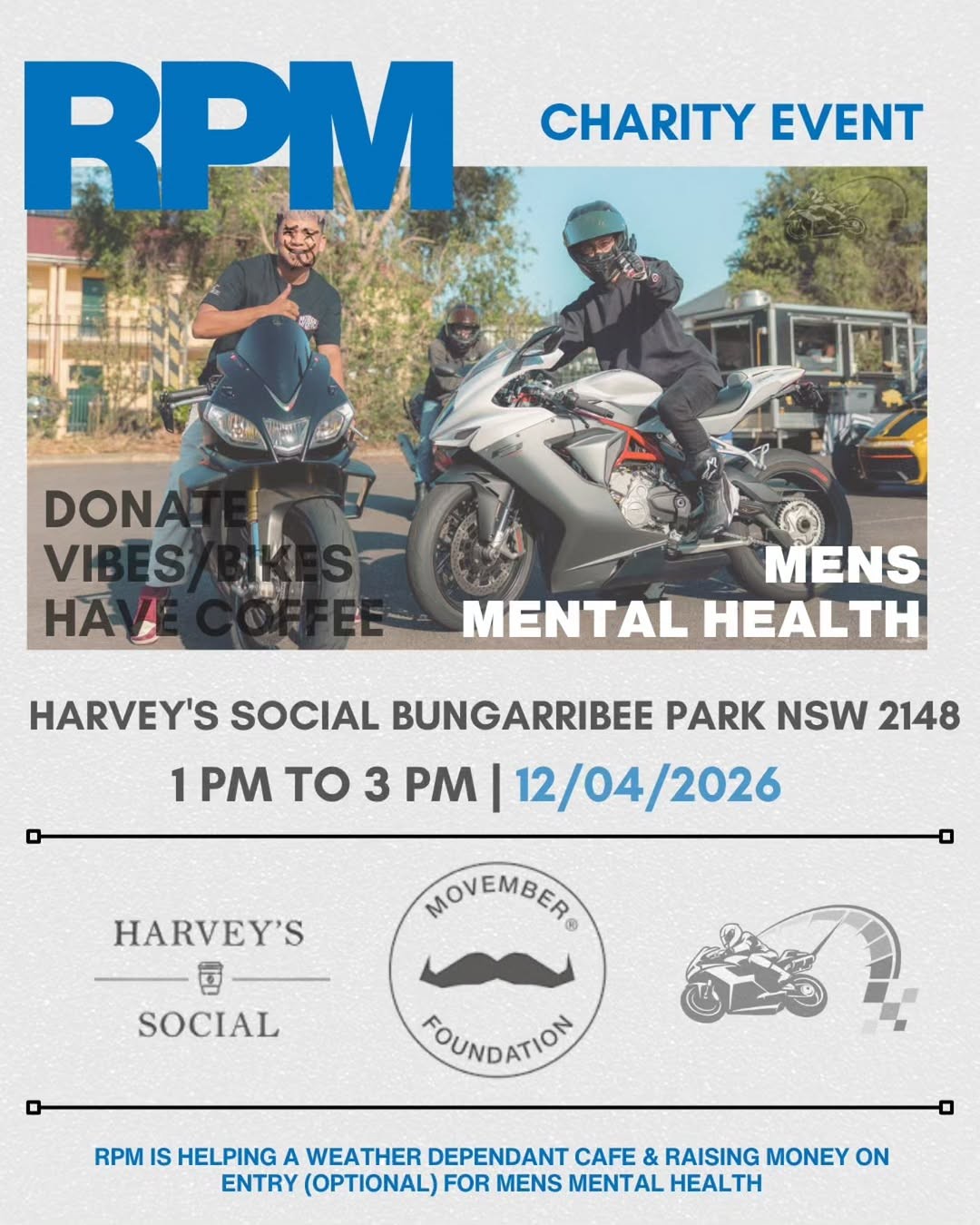 RPM Charity Event — car meet in Sydney, NSW on Sunday 12 April 2026