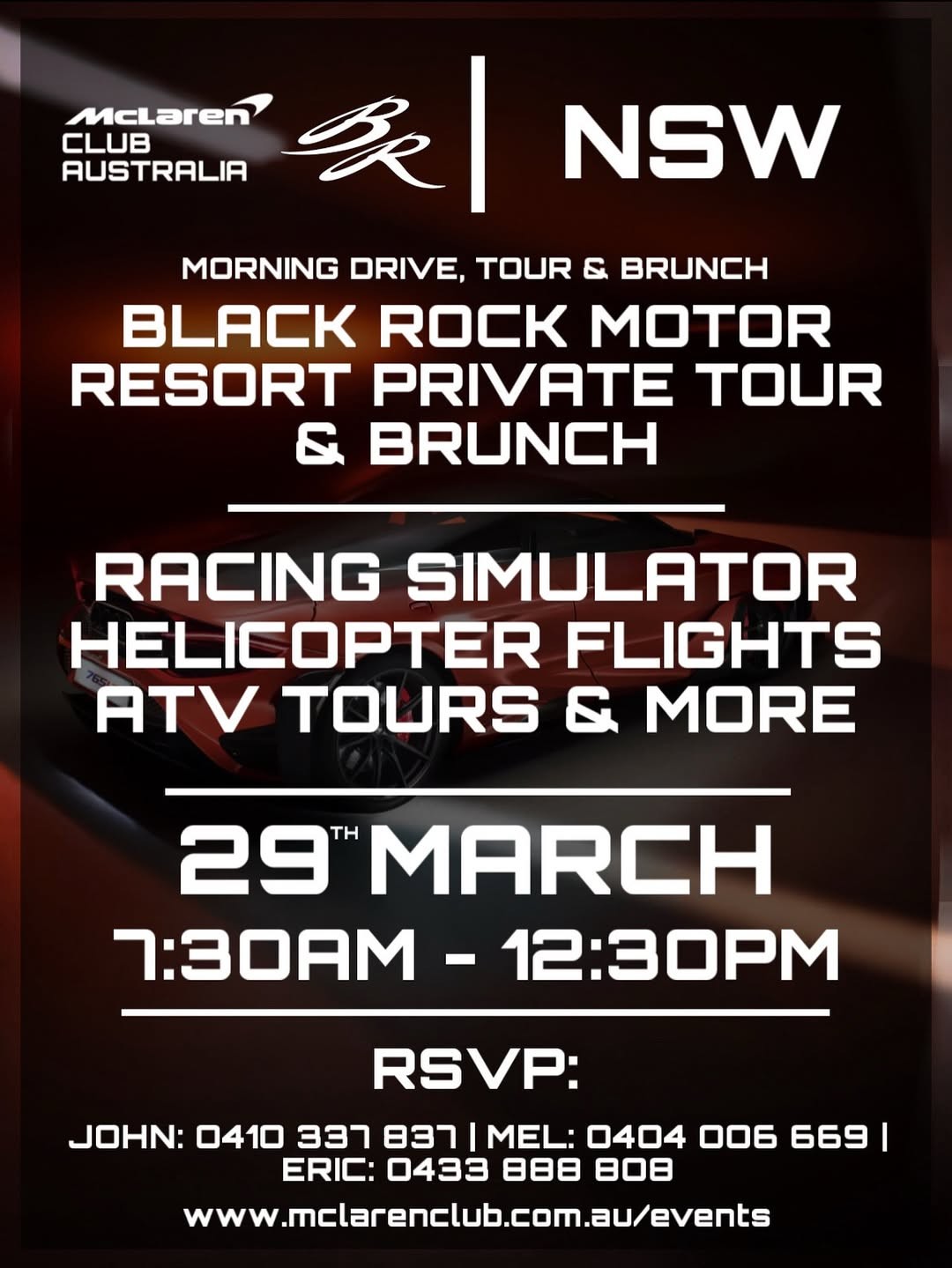 Black Rock Motor Resort Private Tour & Brunch — Exotic car meet in Sydney, NSW on Sunday 29 March 2026