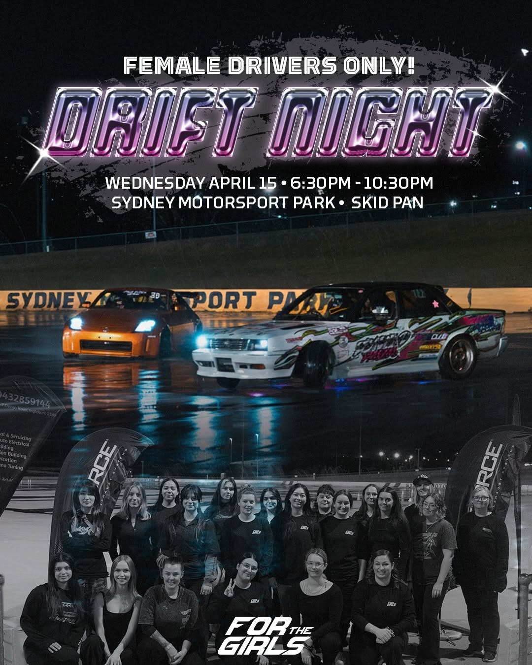 Female Drivers Only! Drift Night — JDM track day in Sydney, NSW on Wednesday 15 April 2026