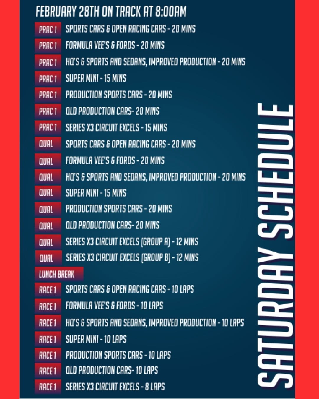 Round 1 Motorsport Australia State Championship — spectator event in Brisbane, QLD on Saturday 28 February 2026