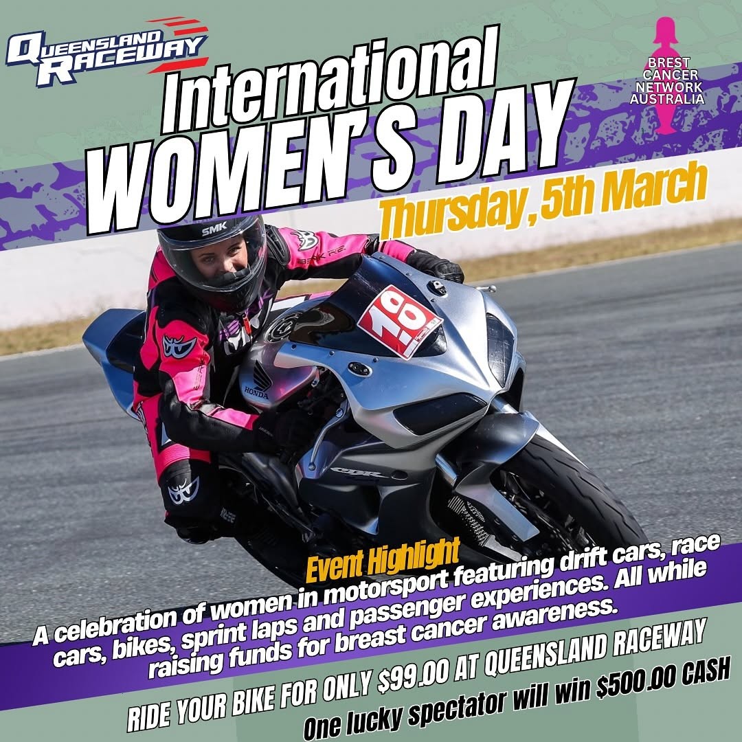 International Women's Day — track day in Brisbane, QLD on Thursday 5 March 2026