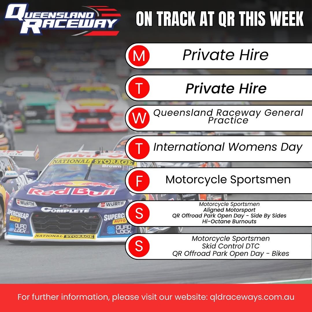 Queensland Raceway General Practice — track day in Brisbane, QLD on Wednesday 4 March 2026