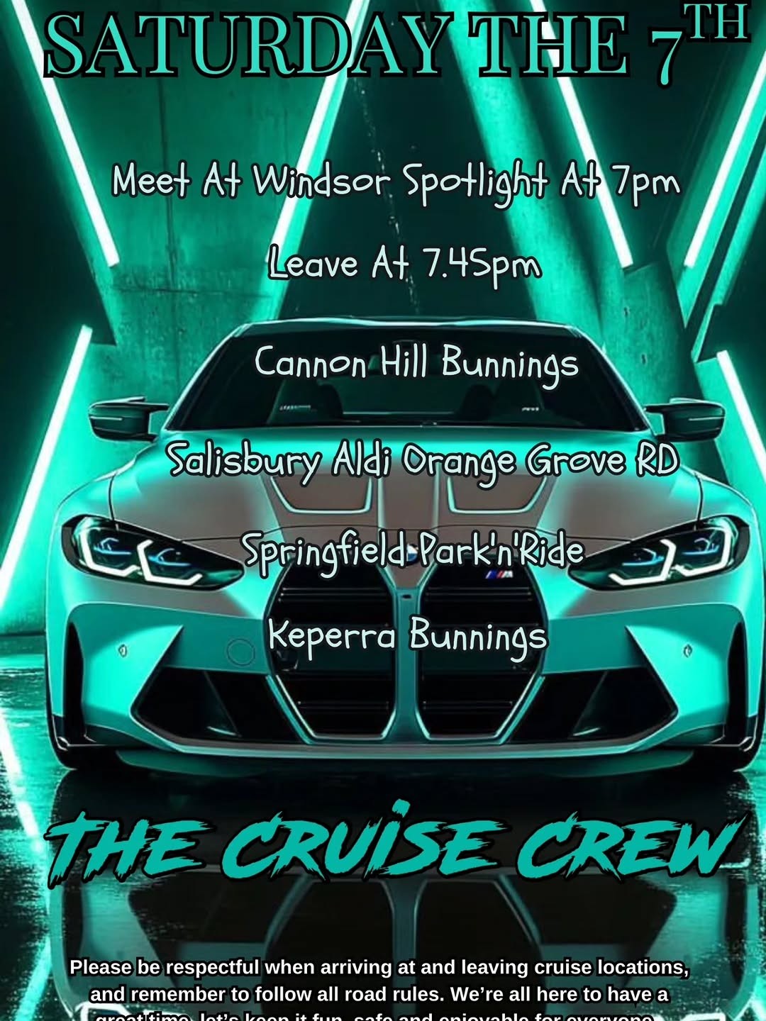 Saturday The 7th Cruise — JDM car meet in Brisbane, QLD on Saturday 7 March 2026