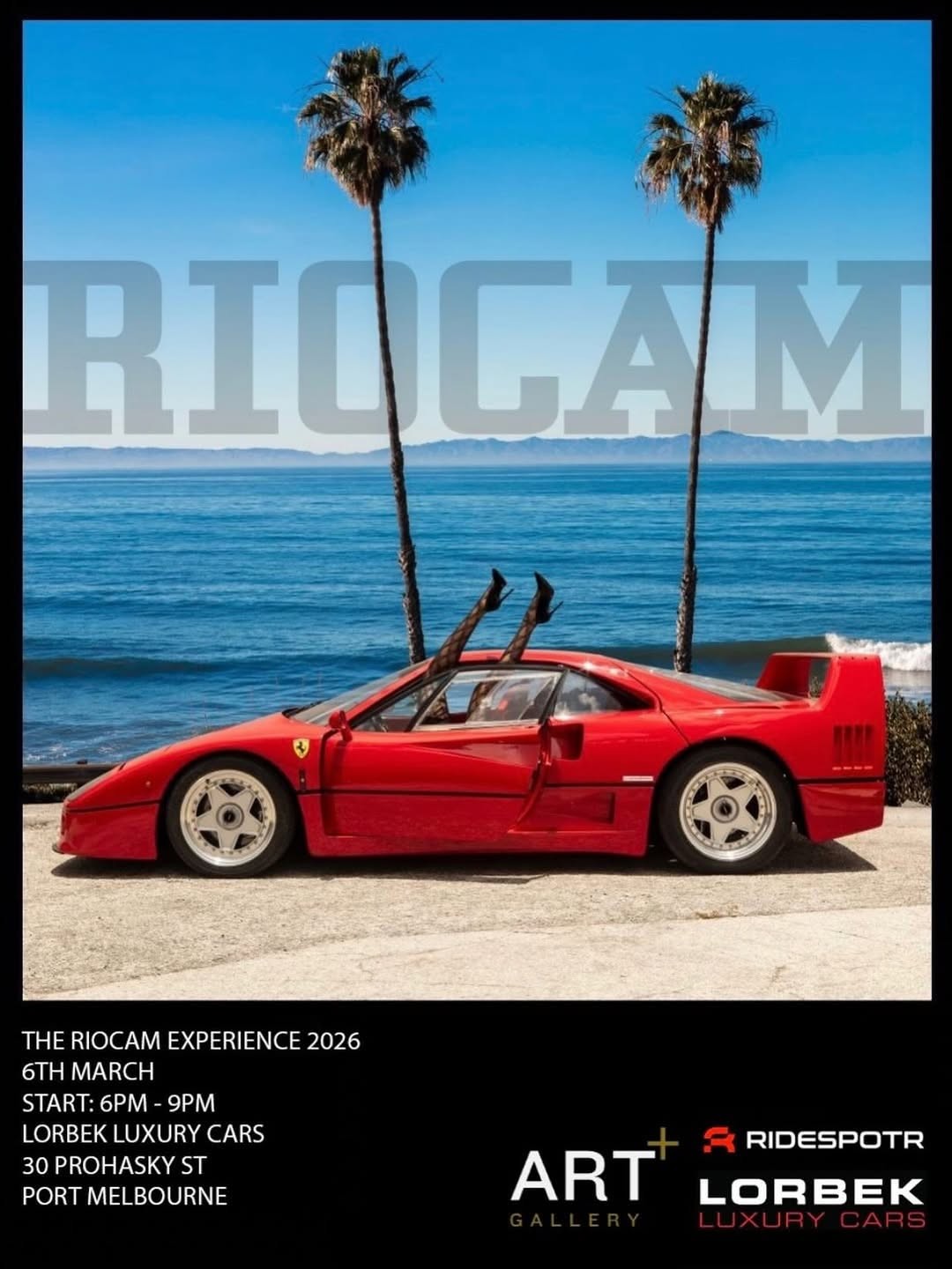 THE RIOCAM EXPERIENCE 2026 — Exotic car meet in Melbourne, VIC on Friday 6 March 2026