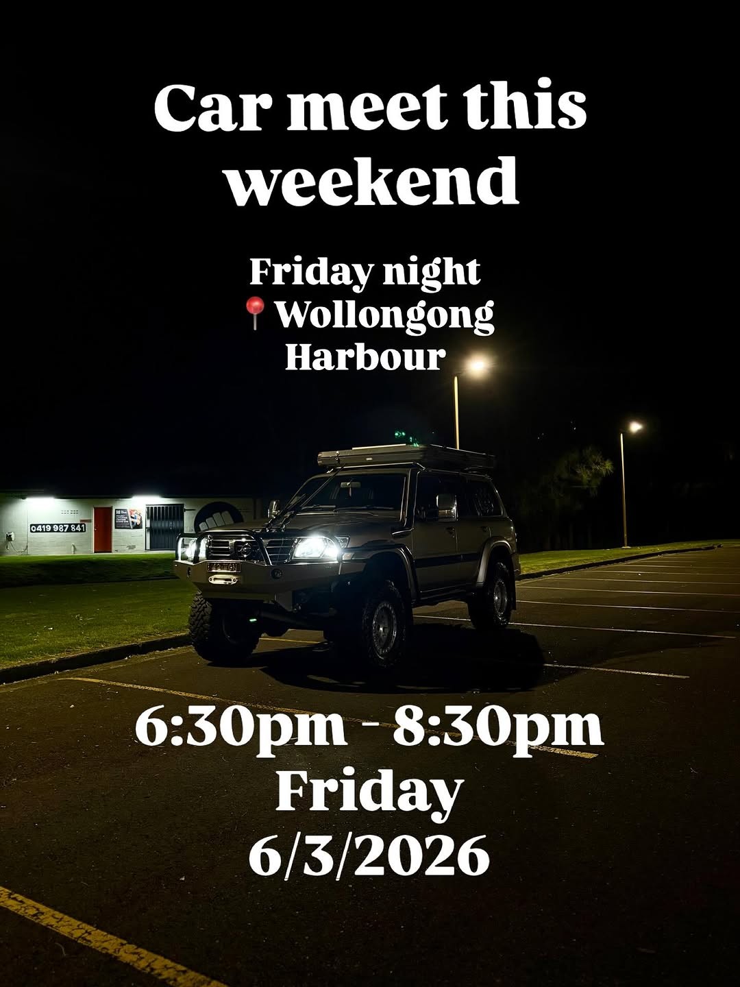 Car meet this weekend — 4x4 car meet in Wollongong, NSW on Friday 6 March 2026