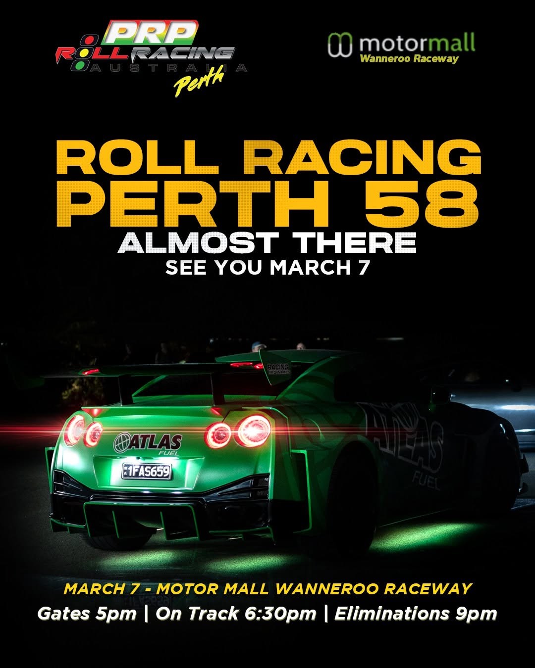 Roll Racing Perth 58 — JDM/Euro track day in Perth, WA on Saturday 7 March 2026