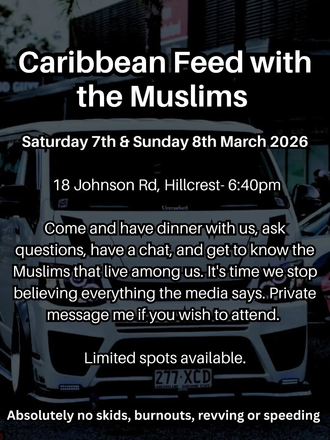 Caribbean Feed with the Muslims — JDM car meet in Brisbane, QLD on Saturday 7 March 2026