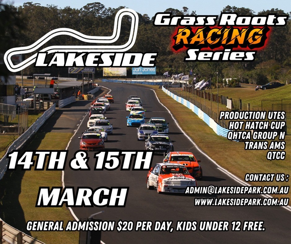 Grass Roots Racing Series — Muscle/Classic spectator event in Brisbane, QLD on Saturday 14 March 2026