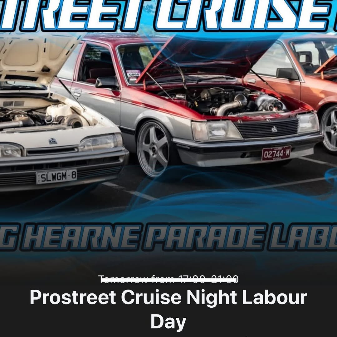 Prostreet Cruise Night Labour Day — Muscle car meet in Melbourne, VIC on Monday 9 March 2026