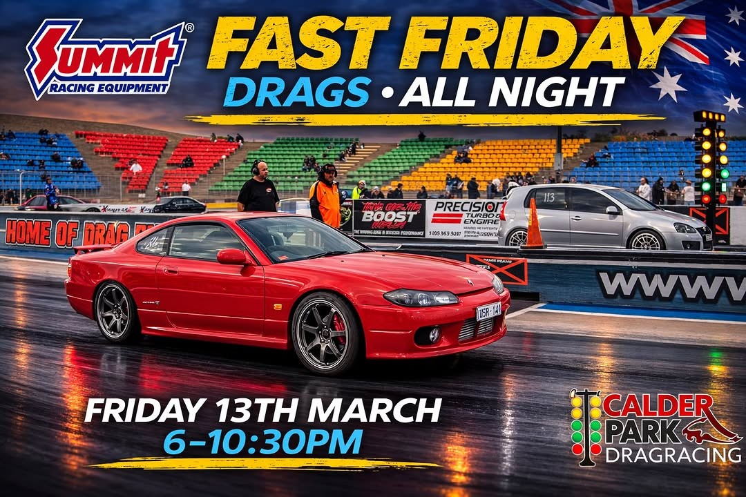 Fast Friday Drags — Muscle track day in Melbourne, VIC on Friday 13 March 2026