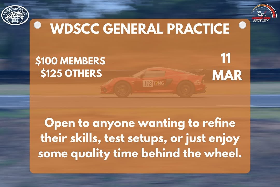 WDSCC General Practice — track day in Toowoomba, QLD on Wednesday 11 March 2026