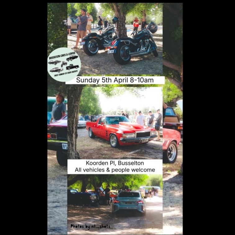 Busselton Cars & Coffee — Classic/Muscle car meet in Perth, WA on Sunday 5 April 2026