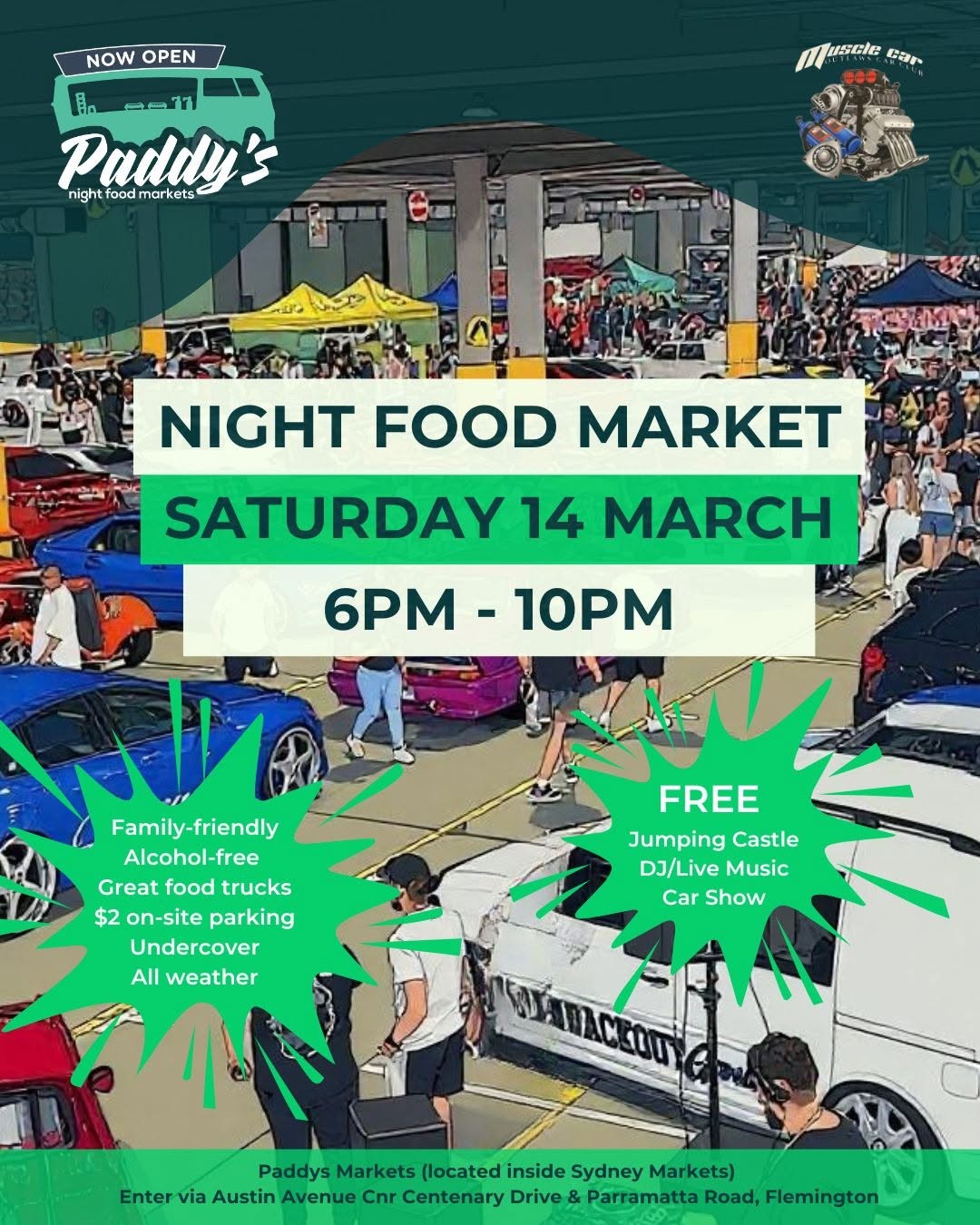 Night Food Market — Classic/Exotic car meet in Sydney, NSW on Saturday 14 March 2026