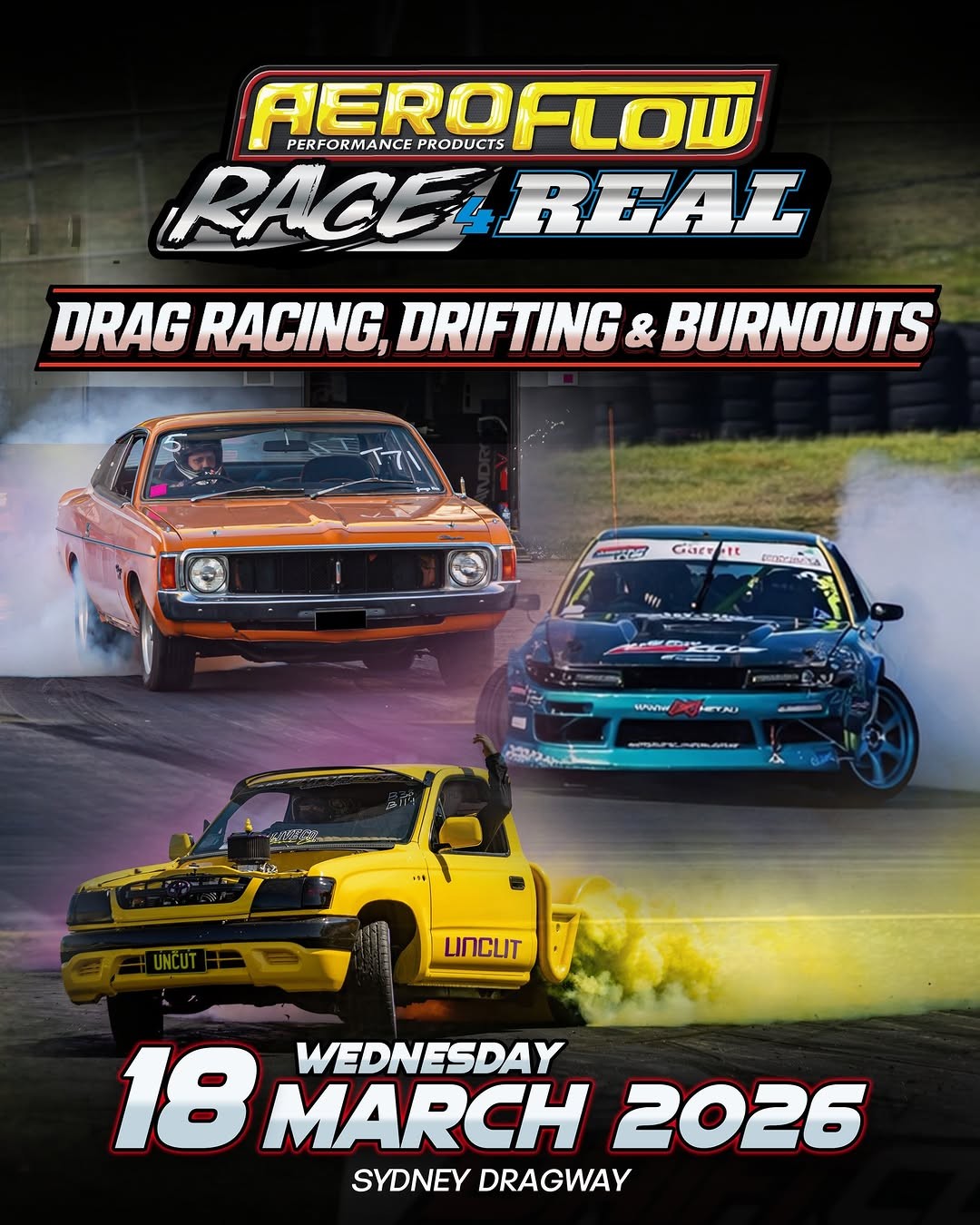 Aeroflow Race 4 Real — Muscle track day in Sydney, NSW on Wednesday 18 March 2026