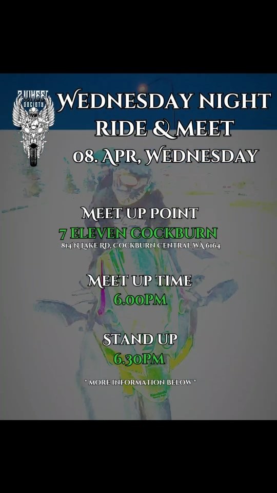 Wednesday Night Ride & Meet — car meet in Perth, WA on Wednesday 8 April 2026