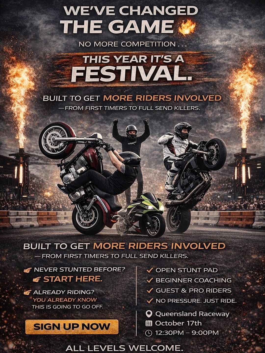 Stunt Riding Festival flyer — QLD