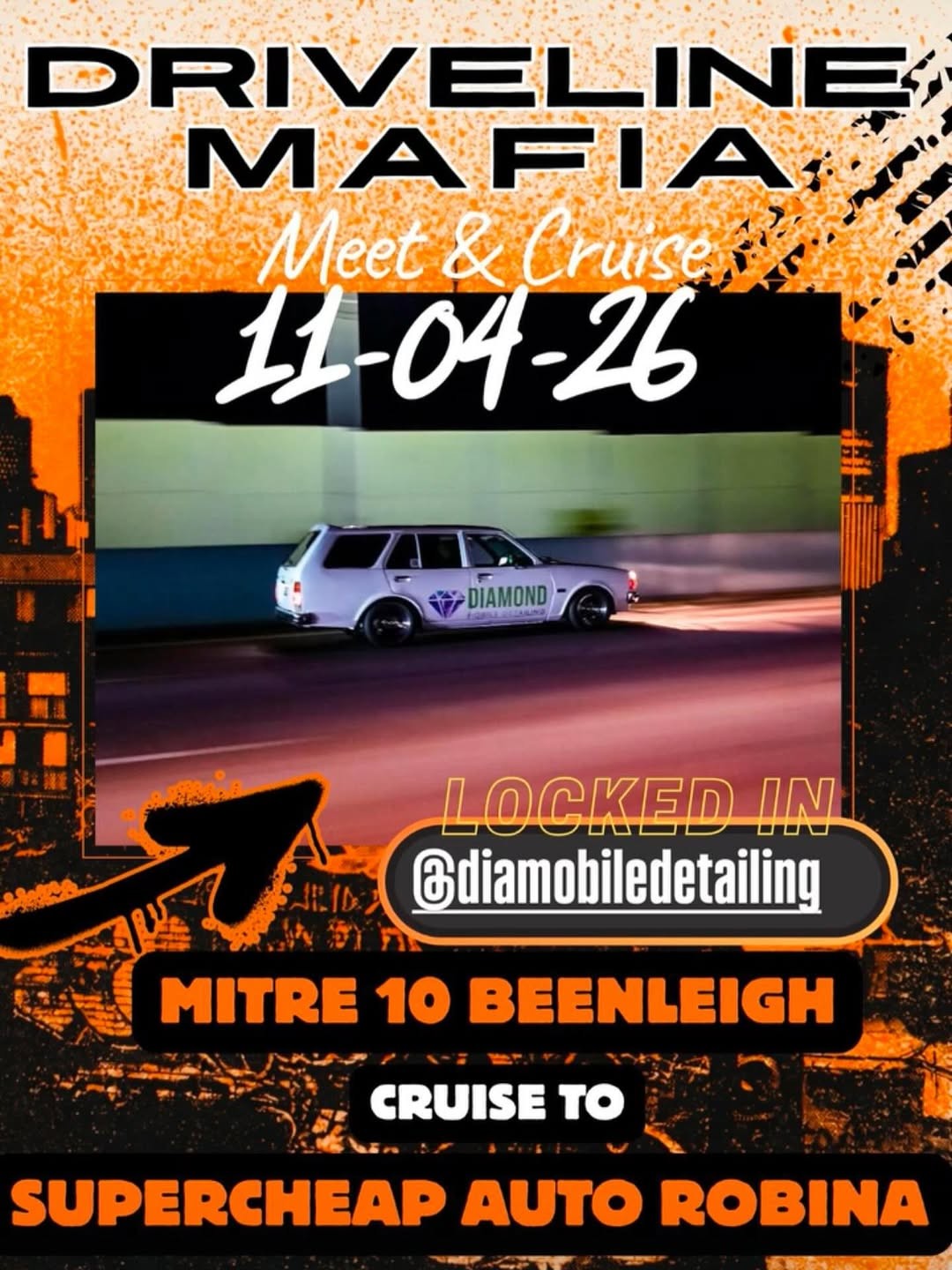 Driveline Mafia Meet & Cruise — JDM car meet in Brisbane, QLD on Saturday 11 April 2026