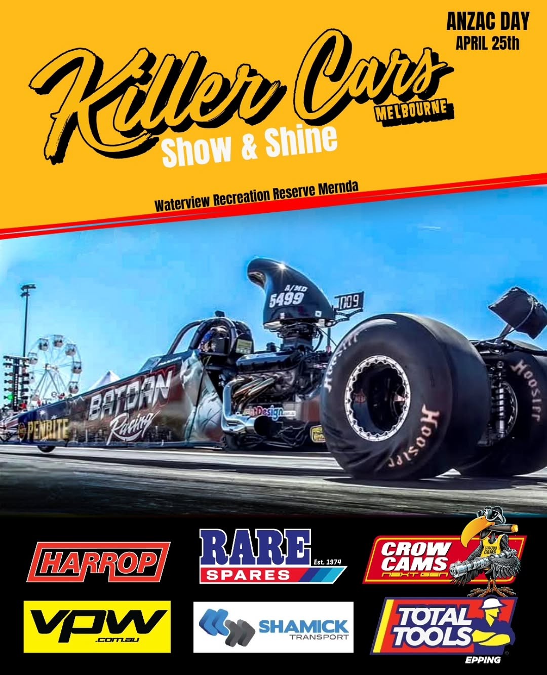 Killer Cars Show & Shine — Muscle car meet in Melbourne, VIC on Saturday 25 April 2026