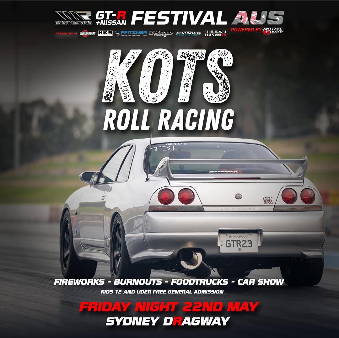 KOTS Roll Racing X GT-R Festival flyer — NSW