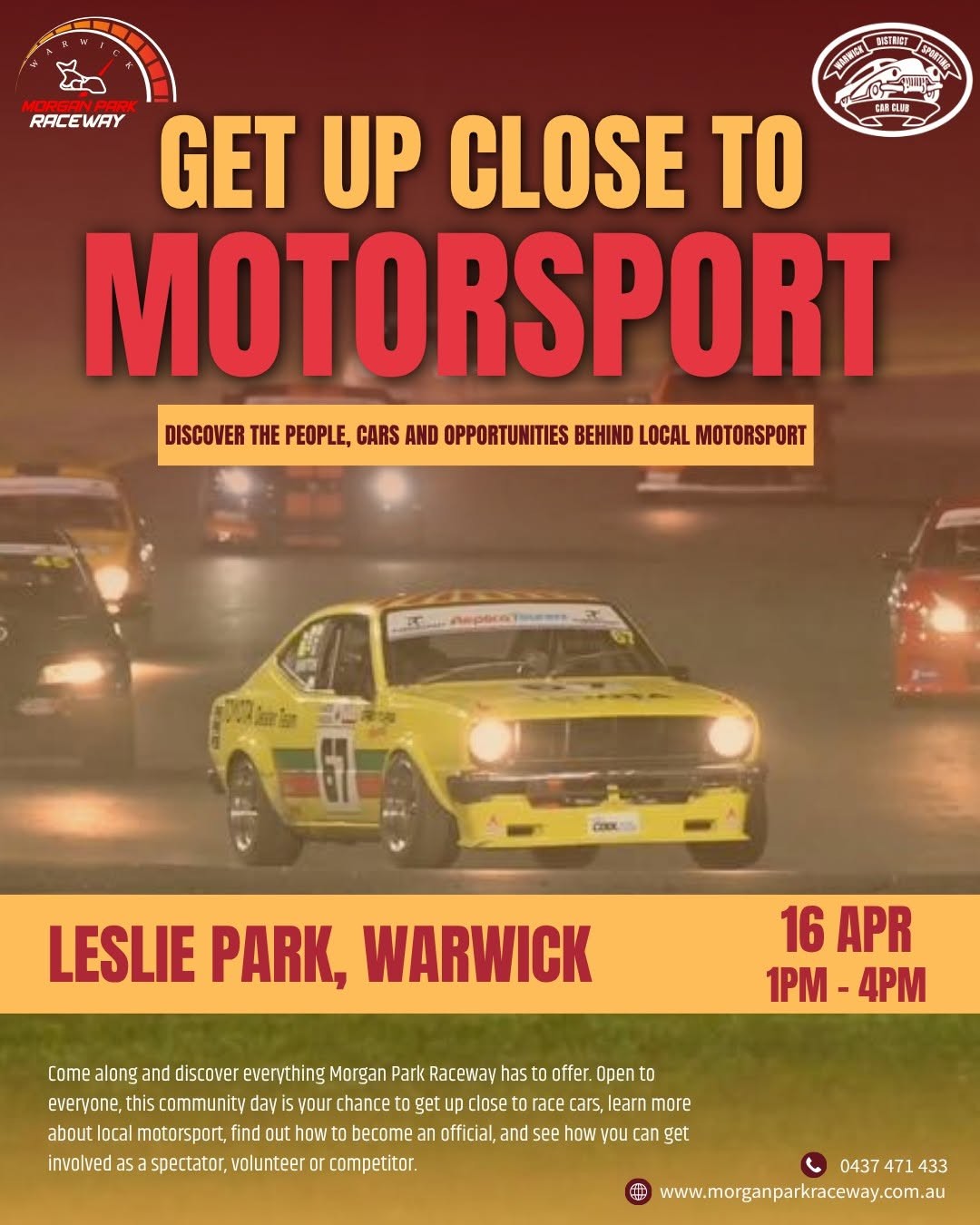 Get Up Close to Motorsport — Muscle/Classic car meet in Brisbane, QLD on Thursday 16 April 2026