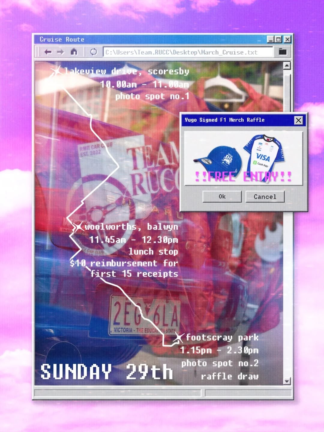 Monthly Cruise — car meet in Melbourne, VIC on Sunday 29 March 2026