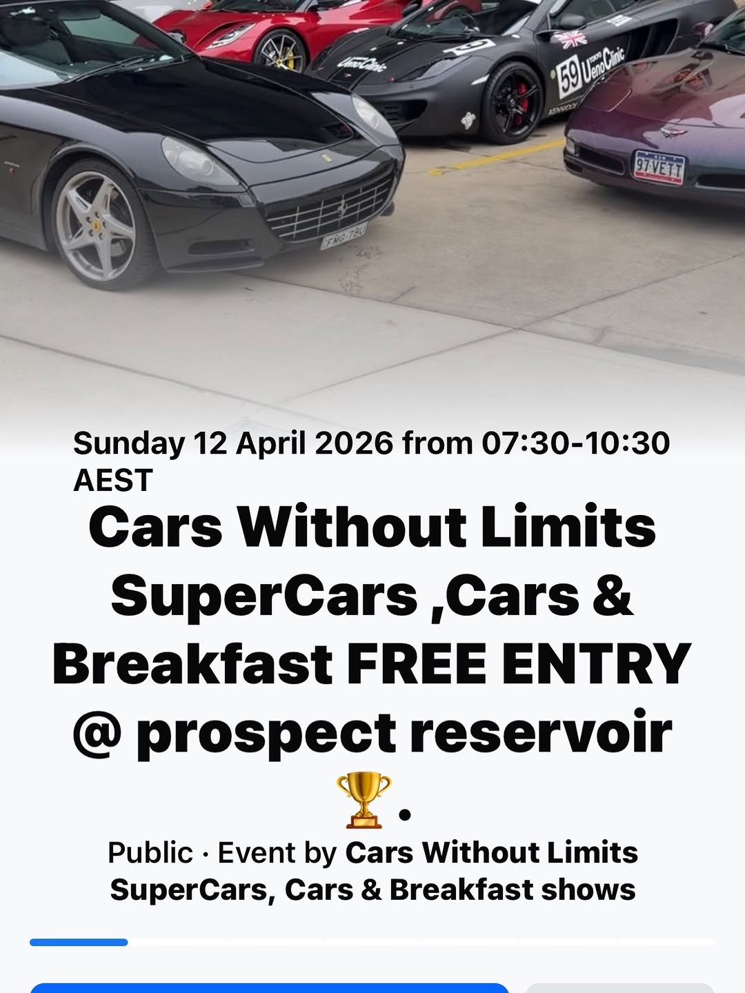 Cars Without Limits SuperCars, Cars & Breakfast — Exotic car meet in Sydney, NSW on Sunday 12 April 2026