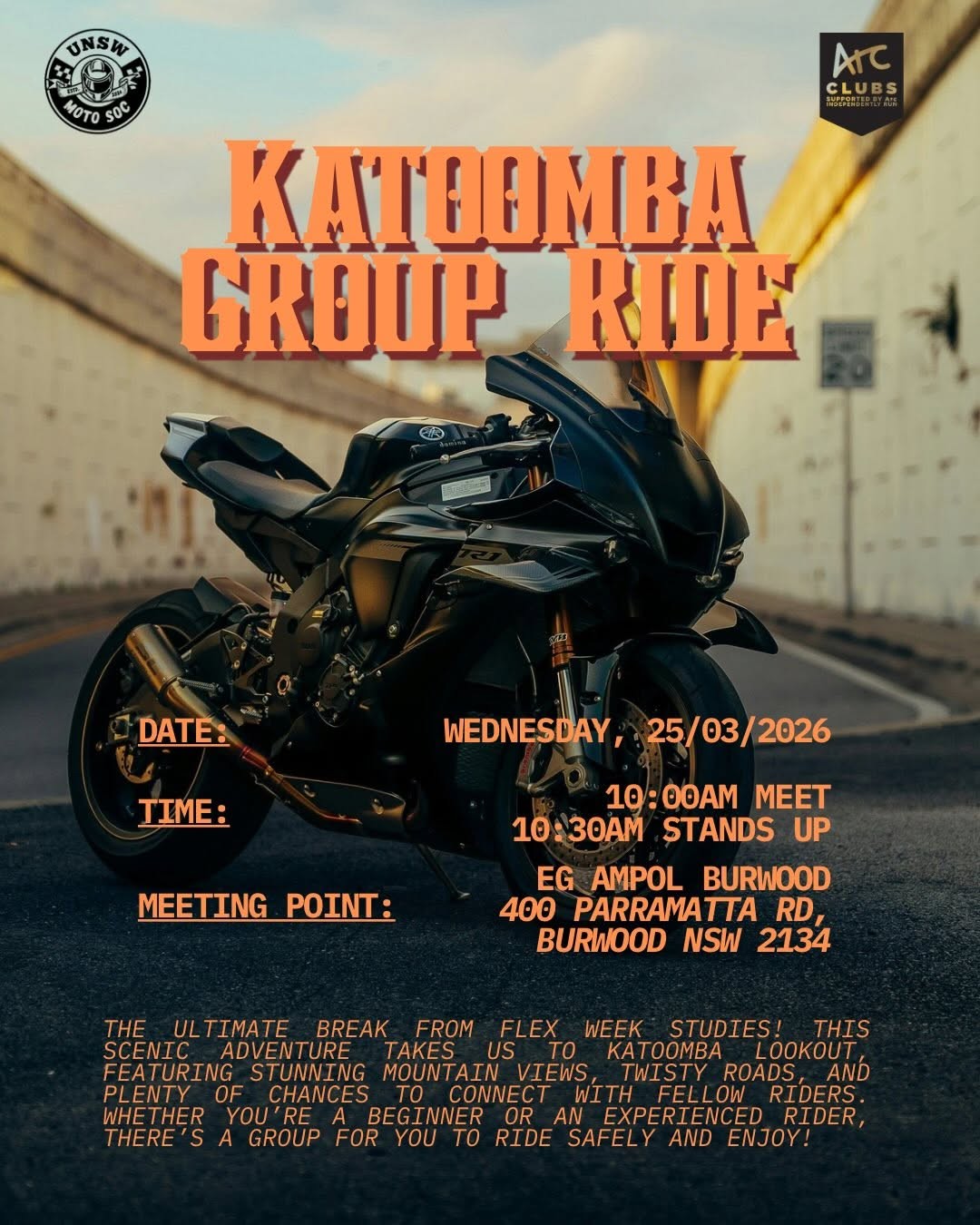 Katoomba Group Ride — car meet in Sydney, NSW on Wednesday 25 March 2026