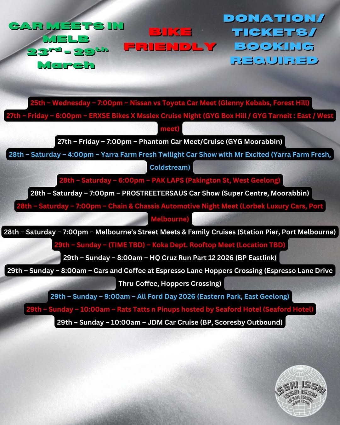 Nissan vs Toyota Car Meet — JDM car meet in Melbourne, VIC on Wednesday 25 March 2026
