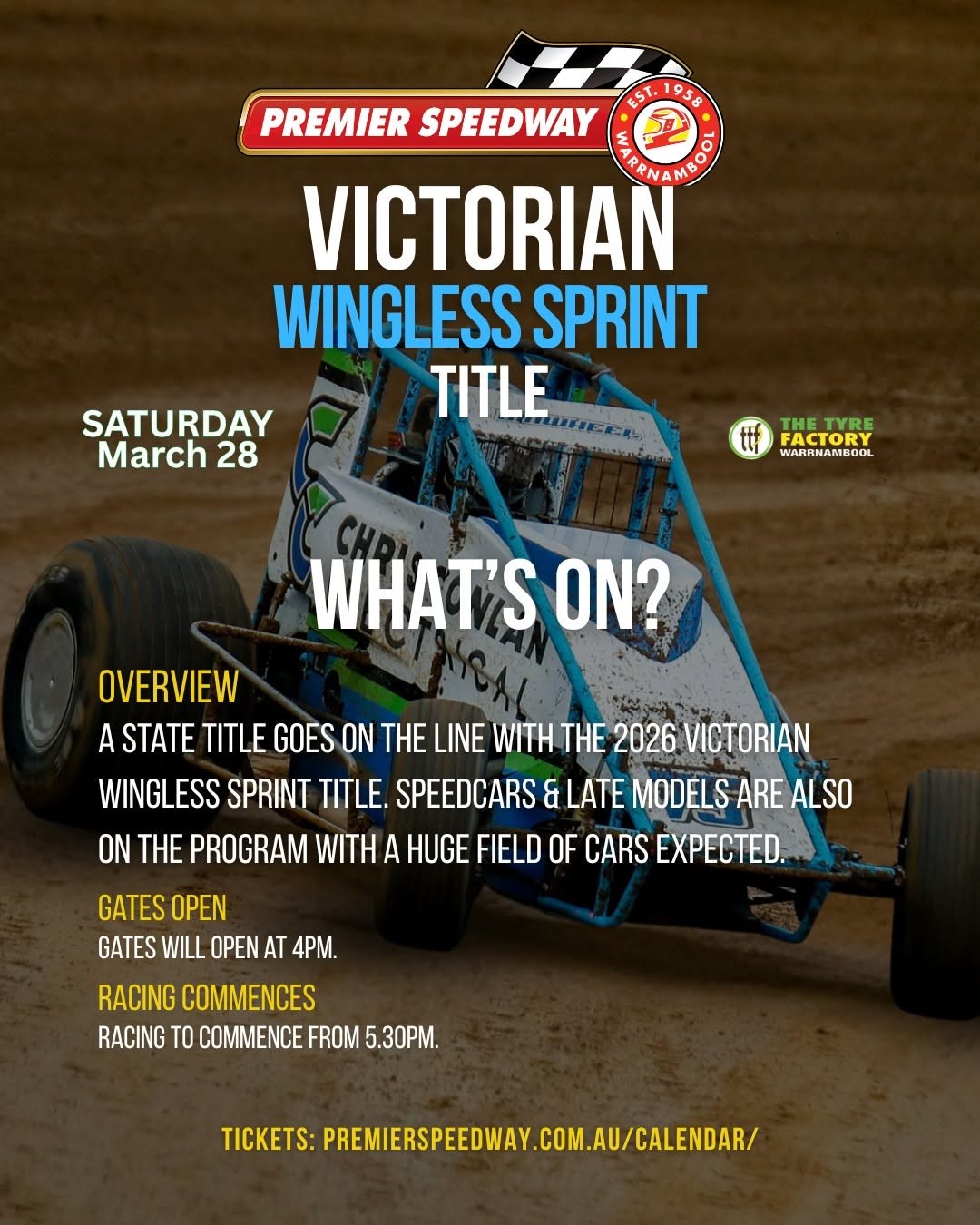 Victorian Wingless Sprint Title — spectator event in Melbourne, VIC on Saturday 28 March 2026